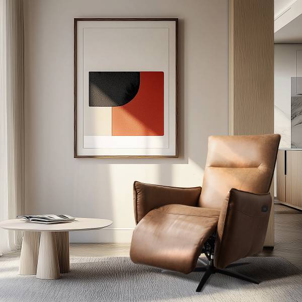 Relaxsessel Mozolum Echtleder Arelia: Cognac