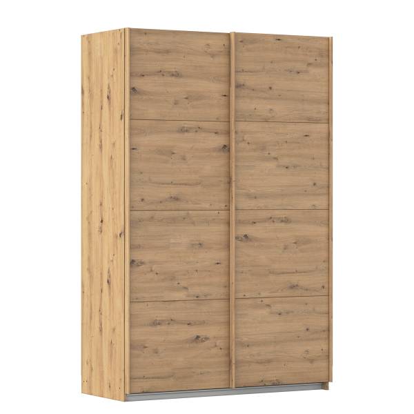 Armadio scorrevole con soft close Quadra Effetto quercia Artisan - Larghezza: 136 cm - Senza ante a specchio