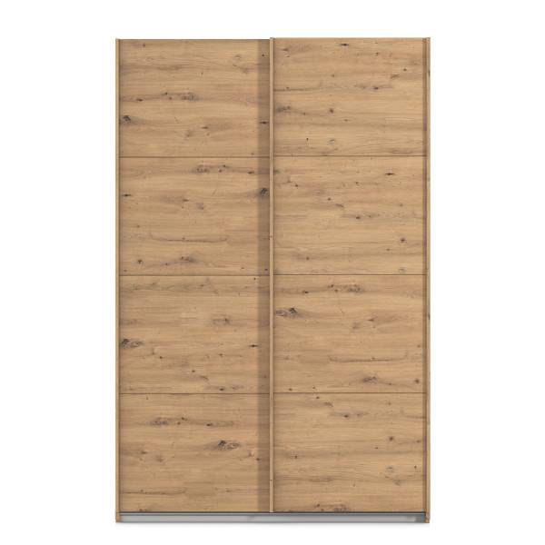 Armadio scorrevole con soft close Quadra Effetto quercia Artisan - Larghezza: 136 cm - Senza ante a specchio
