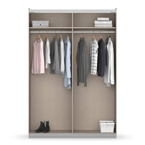 Armadio scorrevole con soft close Quadra Effetto quercia Artisan - Larghezza: 136 cm - Senza ante a specchio
