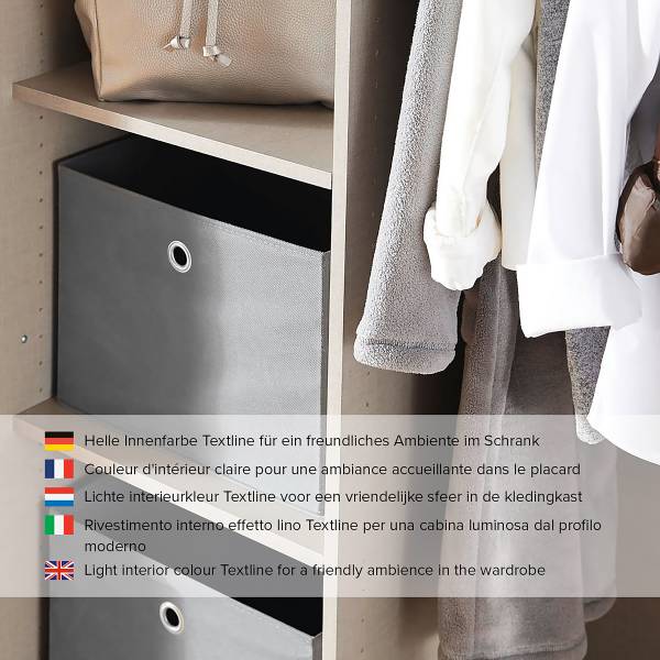 Armadio scorrevole con soft close Quadra Effetto quercia Artisan - Larghezza: 136 cm - Senza ante a specchio