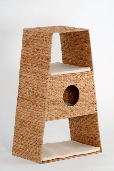 Katzenhaus Glen Wasserhyazinthe / Baumwollstoff - Braun