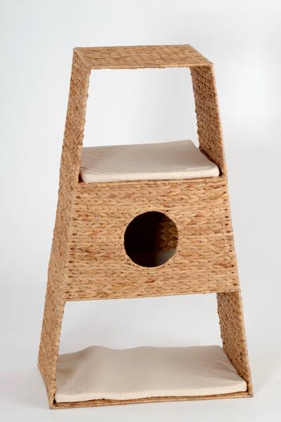 Katzenhaus Glen Wasserhyazinthe / Baumwollstoff - Braun