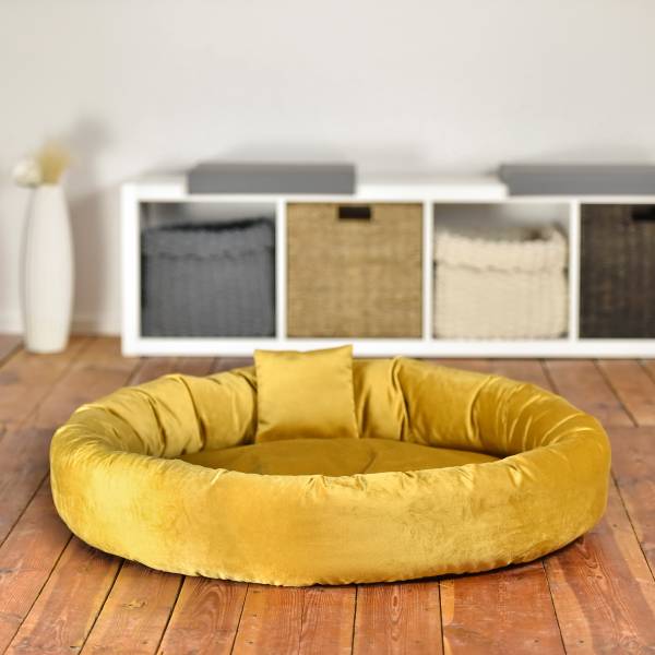 Letto per cani Pwai Gr. L velluto - Giallo senape
