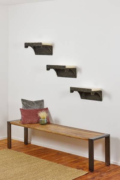 Percorso parete per gatti Sooe 3 pezzi Giacinto d’acqua / Cotone - Nero