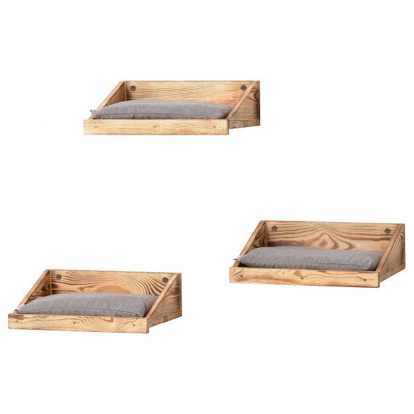 Plateforme d’escalade Karlsson -Lot de 3 Pin massif / Polyester - Marron