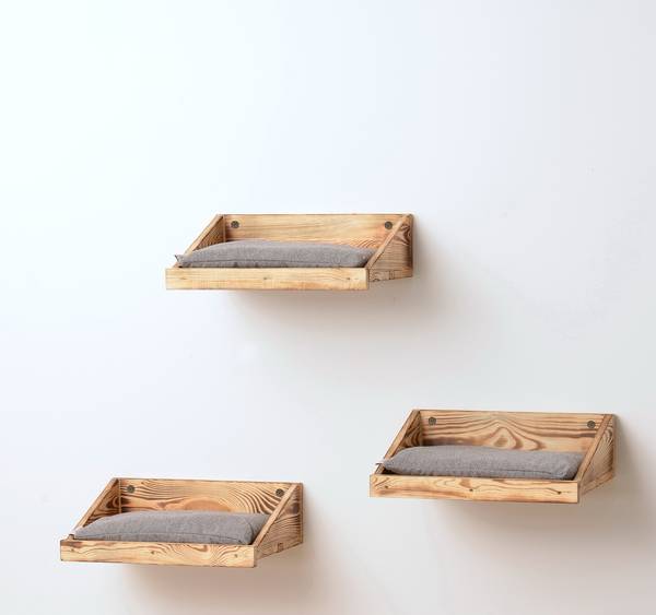 Plateforme d’escalade Karlsson -Lot de 3 Pin massif / Polyester - Marron