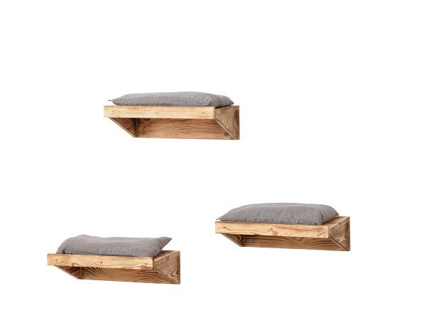 Plateforme d’escalade Karlsson -Lot de 3 Pin massif / Polyester - Marron