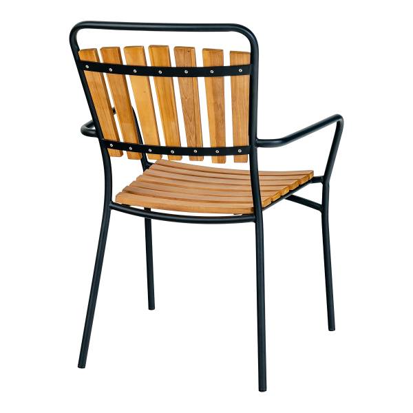 Tuinstoel Cleveland set van 4 zwart - bruin - staal - 64 x 91 x 58 cm