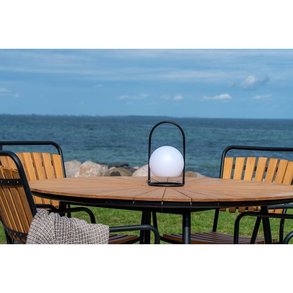 Tuinstoel Cleveland set van 4 zwart - bruin - staal - 64 x 91 x 58 cm