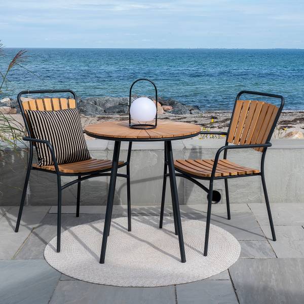 Tavolino Cleveland Nero - Marrone - Acciaio - 70 x 74 x 70 cm