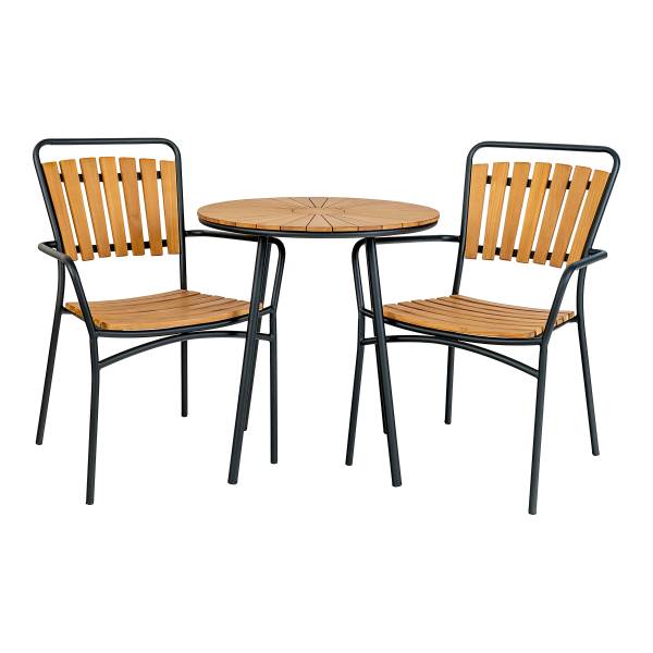 Tavolino Cleveland Nero - Marrone - Acciaio - 70 x 74 x 70 cm