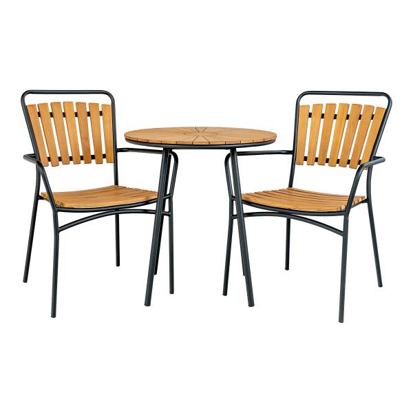 Tavolino Cleveland Nero - Marrone - Acciaio - 70 x 74 x 70 cm