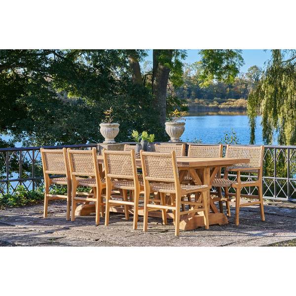 Sedia da giardino Derby con braccioli Marrone - Rattan - Legno massello - 57 x 90 x 56 cm
