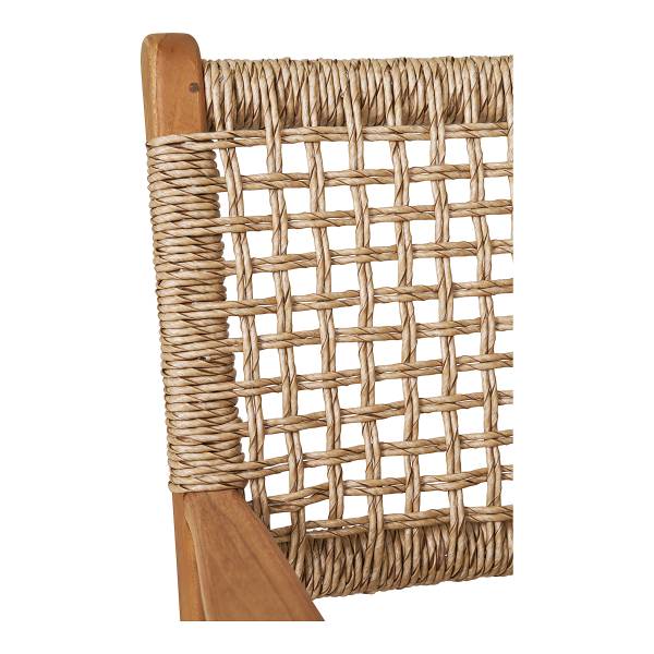 Sedia da giardino Derby con braccioli Marrone - Rattan - Legno massello - 57 x 90 x 56 cm