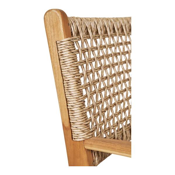 Sedia da giardino Derby con braccioli Marrone - Rattan - Legno massello - 57 x 90 x 56 cm