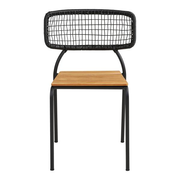 Gartenstuhl Nashville 4er-Set Schwarz - Braun - Polyester - Stahl - 53 x 83 x 55 cm