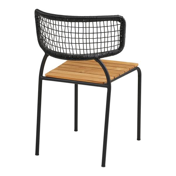 Gartenstuhl Nashville 4er-Set Schwarz - Braun - Polyester - Stahl - 53 x 83 x 55 cm