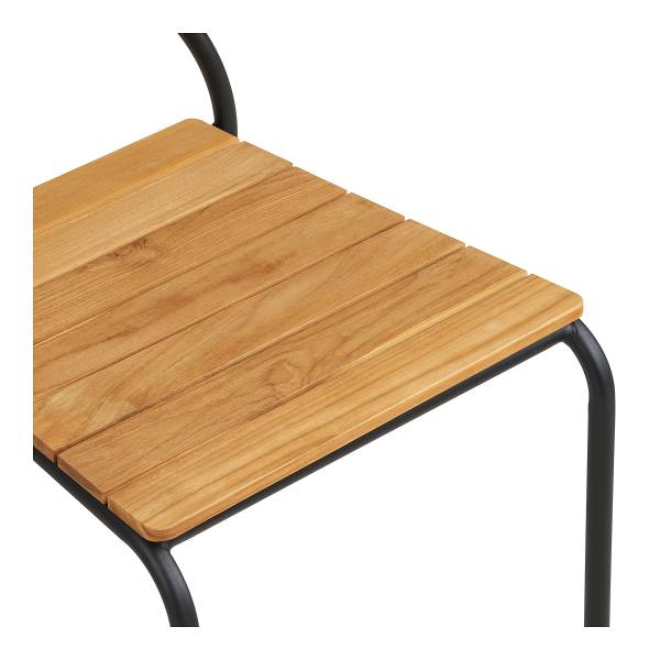 Gartenstuhl Nashville 4er-Set Schwarz - Braun - Polyester - Stahl - 53 x 83 x 55 cm