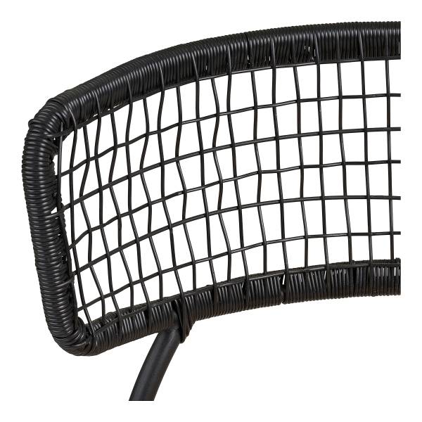 Gartenstuhl Nashville 4er-Set Schwarz - Braun - Polyester - Stahl - 53 x 83 x 55 cm