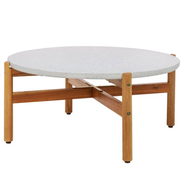 Table basse Terracina Marron - Blanc - Béton - 85 x 39 x 85 cm