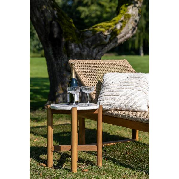 Lettino Derby Marrone - Rattan - Legno massello - 65 x 38 x 190 cm
