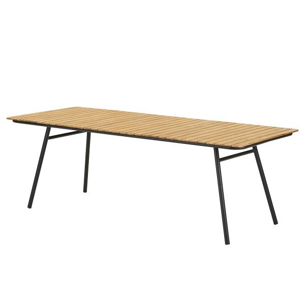 Tavolo da esterno rettangolare Cleveland Nero - Marrone - Acciaio - 90 x 74 x 220 cm