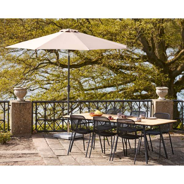 Tavolo da esterno rettangolare Cleveland Nero - Marrone - Acciaio - 90 x 74 x 220 cm