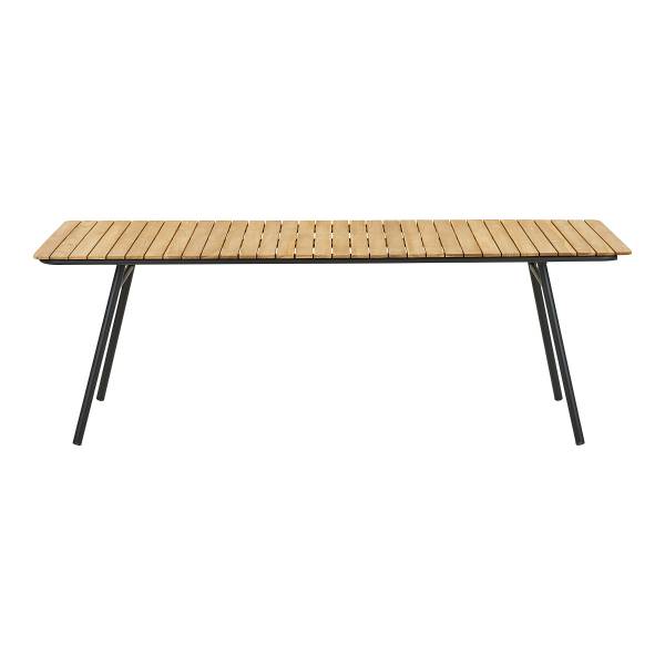 Tavolo da esterno rettangolare Cleveland Nero - Marrone - Acciaio - 90 x 74 x 220 cm