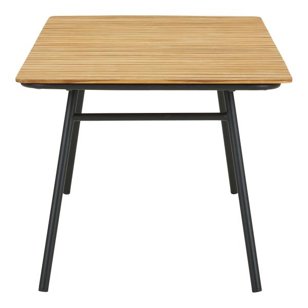 Tavolo da esterno rettangolare Cleveland Nero - Marrone - Acciaio - 90 x 74 x 220 cm