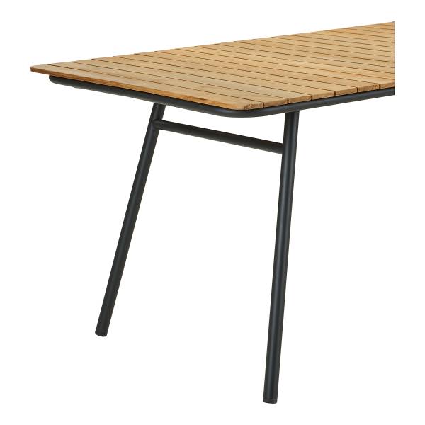 Tavolo da esterno rettangolare Cleveland Nero - Marrone - Acciaio - 90 x 74 x 220 cm