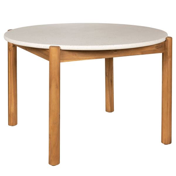 Gartentisch Terracina Braun - Weiß - Beton - 120 x 76 x 120 cm