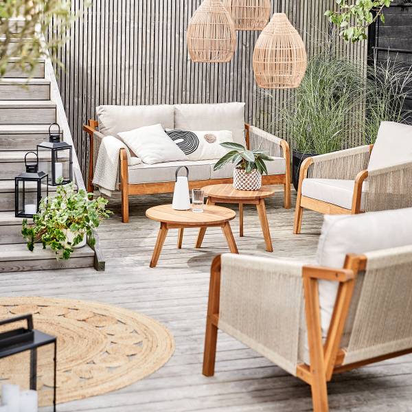 Beistelltisch-Set ROPE ISLAND 2-tlg. Akazienholz - Natur