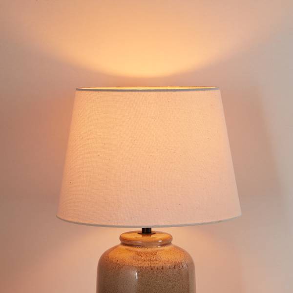Lampada da tavolo VERICE Lino / ceramica - Crema / tortora