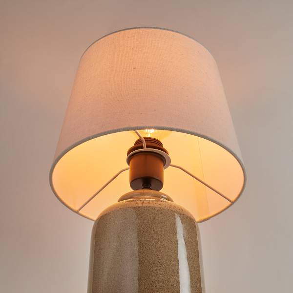 Lampada da tavolo VERICE Lino / ceramica - Crema / tortora