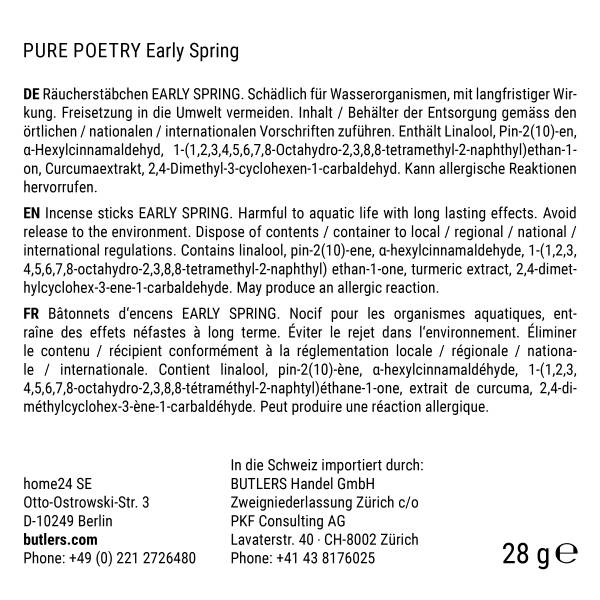 Wierookstokjes PURE POETRY Early Spring beige - bamboe - 6 x 3 x 20 cm