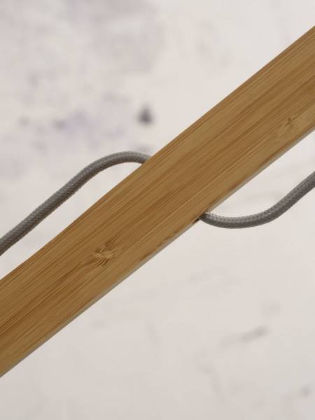 Lampadaire Montblanc Bambou / Lin - Gris foncé - Gris foncé