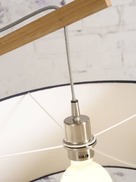 Lampadaire Montblanc Bambou / Lin - Gris foncé - Gris foncé