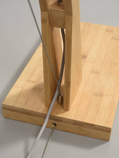 Lampadaire Montblanc Bambou / Lin - Gris foncé - Gris foncé
