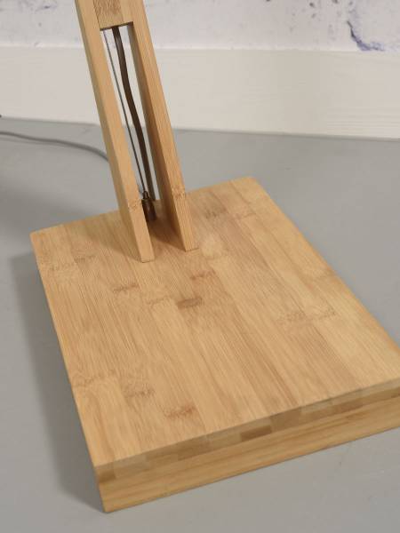 Lampadaire Montblanc Bambou / Lin - Gris foncé - Gris foncé