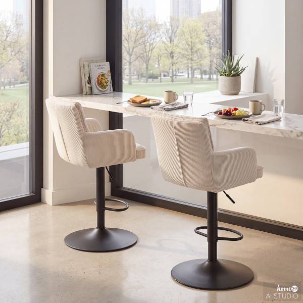 Set di 2 sedie da bar MOROYA Color bianco crema