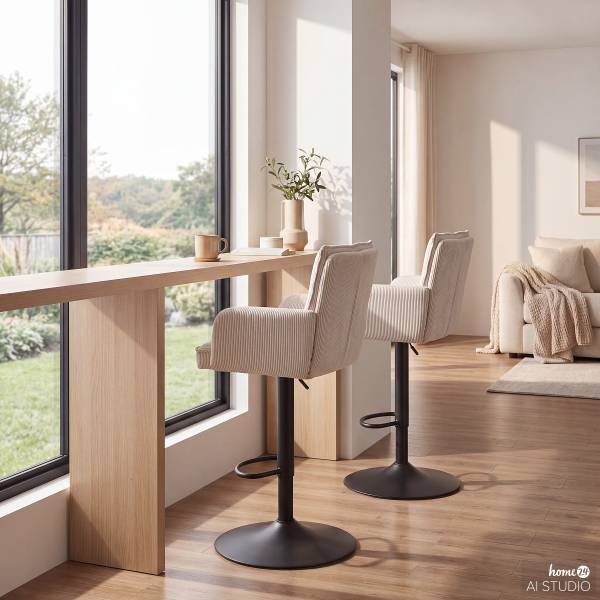 Set di 2 sedie da bar MOROYA Color bianco crema