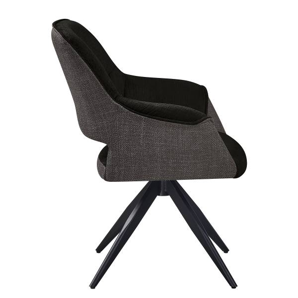 Set di 2 sedie girevoli SAUREL Nero / Color antracite