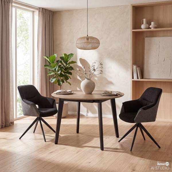 Set di 2 sedie girevoli SAUREL Nero / Color antracite