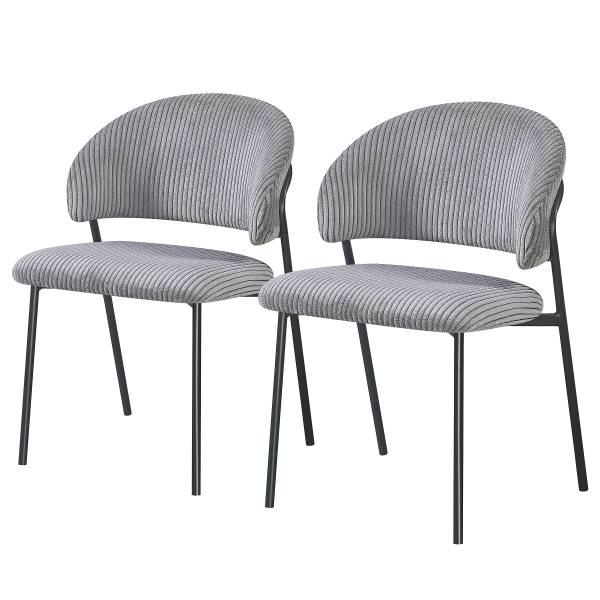 Set di 2 sedie imbottite CIMUDA Grigio