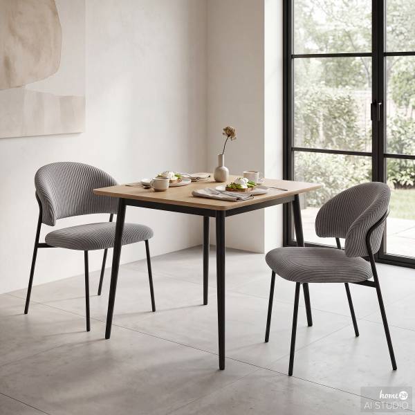 Chaises capitonnées CIMUDA - Lot de 2 Gris