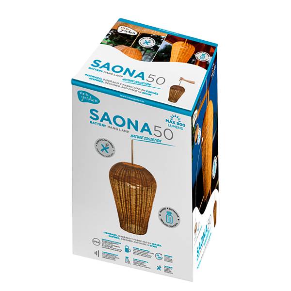 Outdoor Pendelleuchte Saona Rattan - Braun - 1-flammig