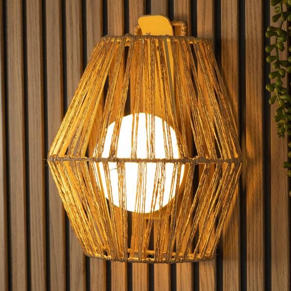 Außenwandleuchte Sisine Rattan - Braun - 1-flammig