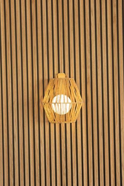 Außenwandleuchte Sisine Rattan - Braun - 1-flammig