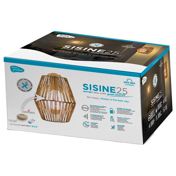 Außenwandleuchte Sisine Rattan - Braun - 1-flammig